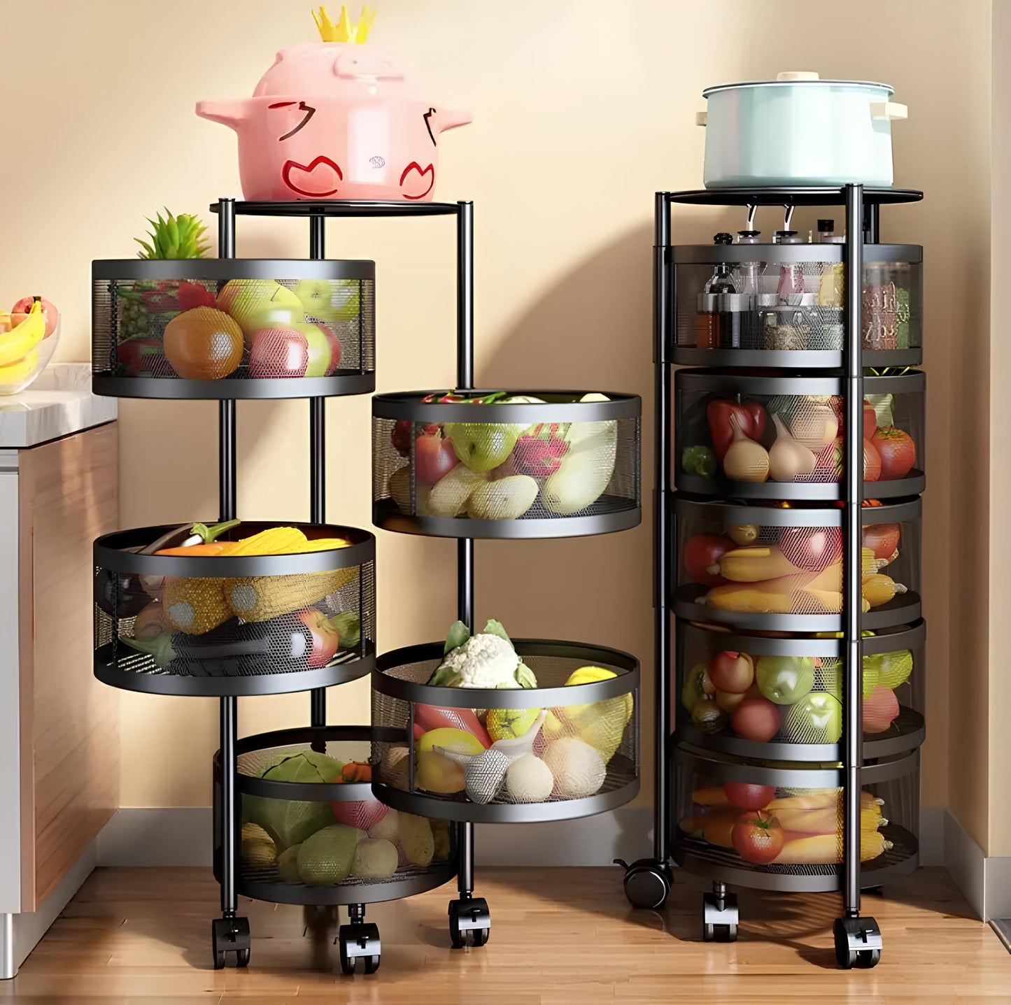 Premium Round Metal Trolley - Multi Purpose