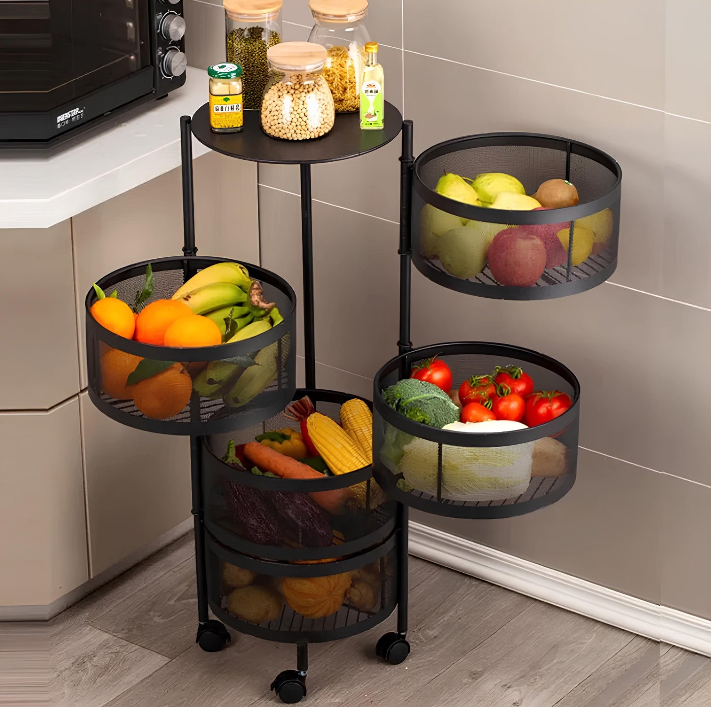 Premium Round Metal Trolley - Multi Purpose