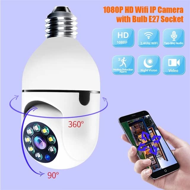 Robo Bulb Camera – Motion Detection Alert, Two Way Easy Communication, IP66 Waterproof Outdoor/Indoor Security Camera