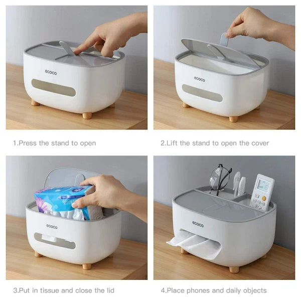 Home.Co - Ecoco Tissue Box & Organizer (Random Color)