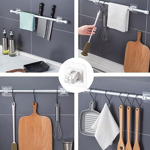 Self Adhesive Curtain Rod Holder Hooks