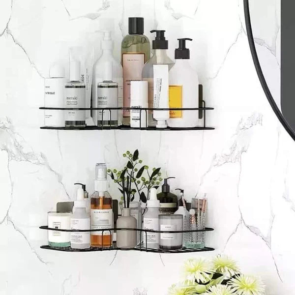 Wall Corner Rack For Bathroom & Kitchen With Hooks