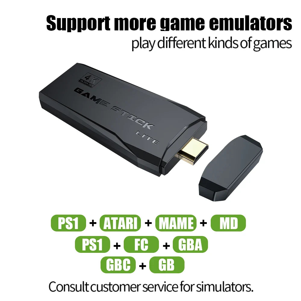 Original M8 4K Video Game Console 64G Built-in With 2 Consoles - 20000 Games