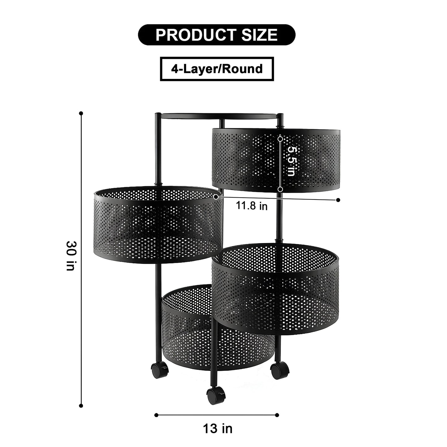 Premium Round Metal Trolley - Multi Purpose