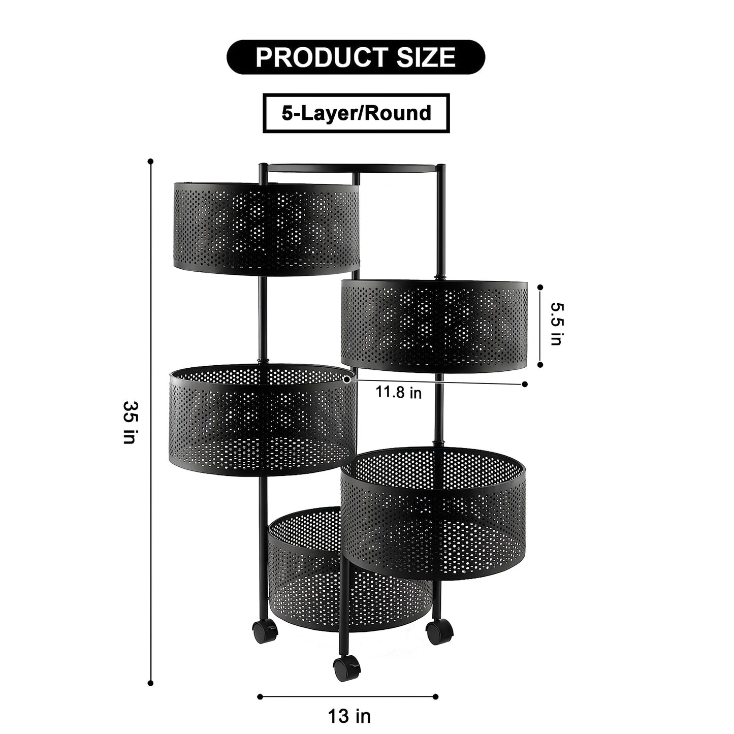 Premium Round Metal Trolley - Multi Purpose