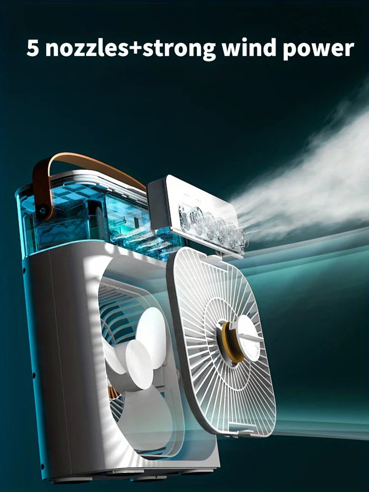 Hydrocooling Portable Air Conditioner & Humidifier: 3-Speed Fan for Office and Home