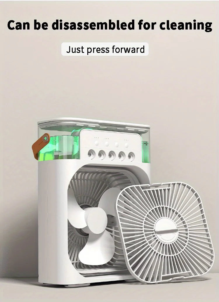 Hydrocooling Portable Air Conditioner & Humidifier: 3-Speed Fan for Office and Home