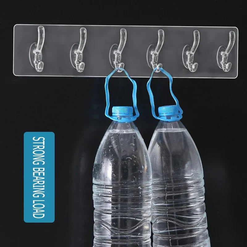 ( 24 Hooks ) Self Adhesive Wall Mounted Hooks Strip
