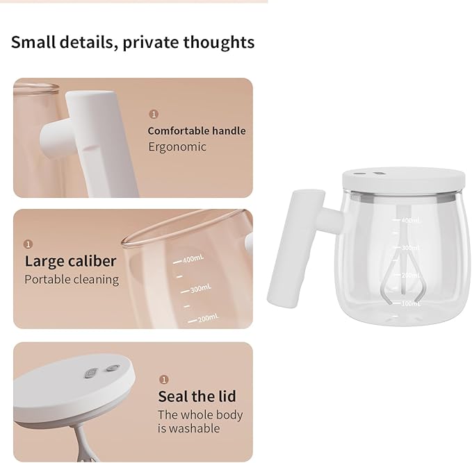Glass Electric Mixing Cup with Handle and Detachable Stirring Rod ( IMPORTED )