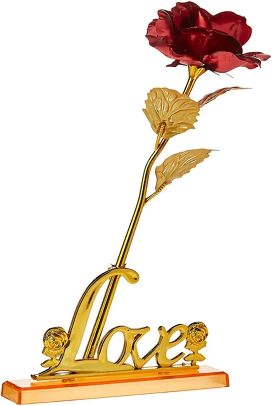 Rose Gold Artificial Flower with Rose Box With Free Love Stand